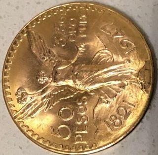 1947 Mexican $50 Peso Gold Coin - Collectible Gold Bullion Mexico Round 4
