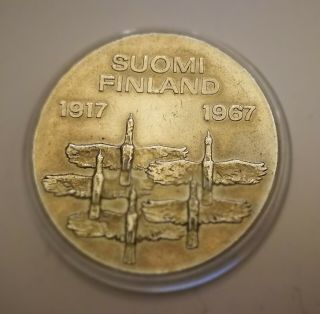 Finland 10 Markkaa 1967 Independence 50 Years Silver