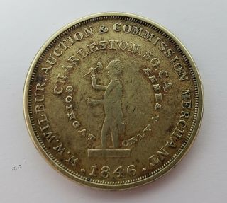 W.  W.  Wilbur 1846 Slave Token Coin Charleston South Carolina Slave Trader