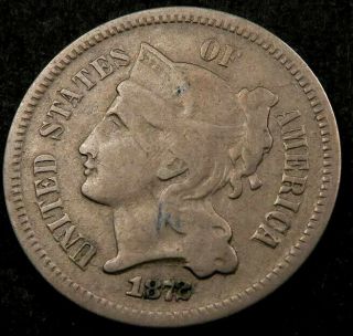 1872 Three Cent (3 Cent) // Vf // (t873)