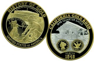 Colossal California Gold Rush Commemorative Coin Proof Lucky Money Value $129.  95