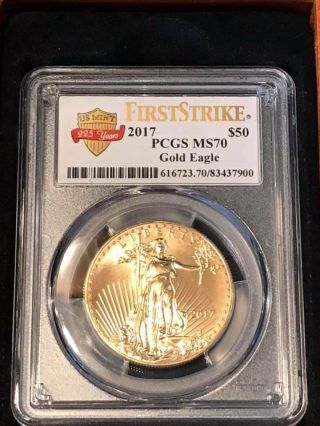 2017 American Gold Eagle (1 Oz) $50 - Pcgs Ms70 - First Strike