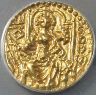 Ad 290 - 310 Gold India Kushan Vasudeva Ii Dinar Hammered Coin Anacs Au 58