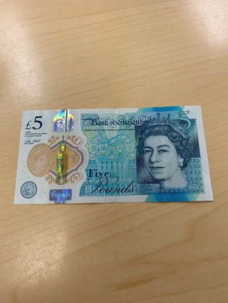 Bank Of England Polymer 2016 £5 Five Pound Bank Note