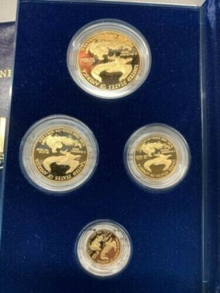 1988 Proof Gold American Eagle 4 Coin Set & 3