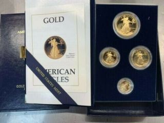 1988 Proof Gold American Eagle 4 Coin Set & 6