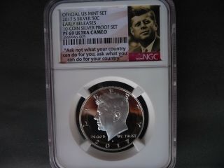 2017 S Silver Kennedy Half Dollar Ngc Pf 69 Ultra Cameo Early Releases