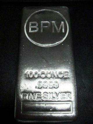 100 Oz,  Bpm 9999 Silver Bar,  Bay Precious Metals 100oz
