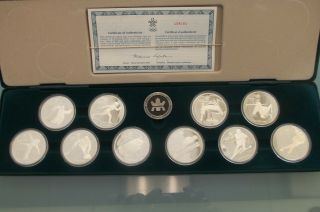 1988 Calgary Olympic 92.  5 Silver $20 10 Coin Set 1985 - 87 Royal Canada
