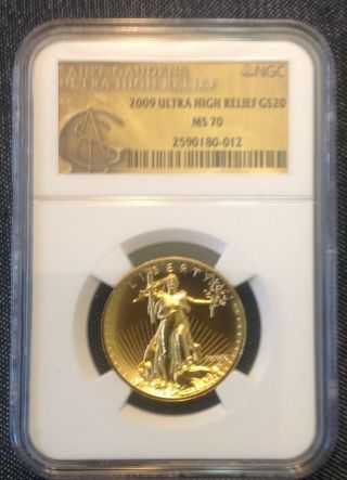 2009 Saint - Gaudens Ultra High Relief $20 1 Oz Gold Double Eagle.  Ngc Ms - 70