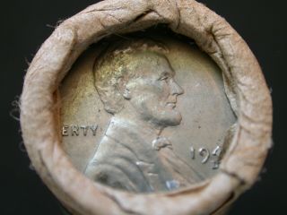 Unsearched Wheat Penny Roll W/ Wwii Steel Wheat Cent & Indian Head Ends R93