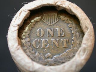 Unsearched Wheat Penny Roll W/ WWII Steel Wheat Cent & Indian Head Ends R93 2