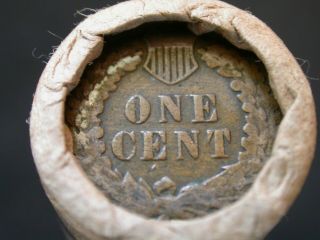 Unsearched Wheat Penny Roll W/ WWII Steel Wheat Cent & Indian Head Ends R93 5