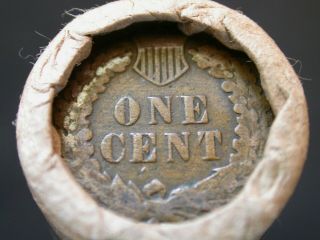 Unsearched Wheat Penny Roll W/ WWII Steel Wheat Cent & Indian Head Ends R93 7