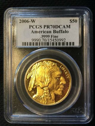 2006 - W Gold $50 Buffalo Pcgs Pr70dcam.