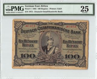 German East Africa 1905 P - 4 Pmg Very Fine 25 100 Rupien