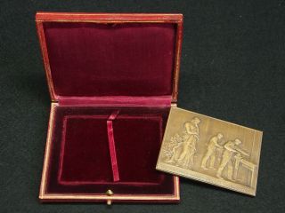 Bronze Art Nouveau Medal By Lechevrel - D.  Dupuis " Theophile Roussel School " 1893