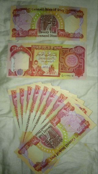 25000 (×10) Iraqi Dinar Uncirculated