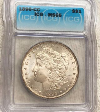 1890 - Cc Morgan Silver Dollar Icg Ms65 Gem Hundreds Undergraded Coins Up