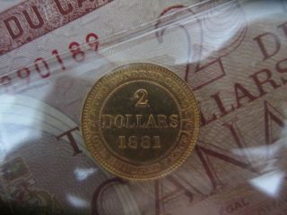 1881 Newfoundland $2 Gold Coin - ICCS AU - 55 (Double 8) KEY DATE 2