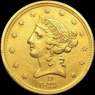 1839 - D Classic Head Half Eagle ABOUT UNCIRCULATED $5 Gold Liberty Collector NR 2