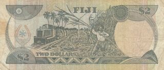 Fiji banknote 2 dollars (1980) QE2 P - 77 B408 VF 2