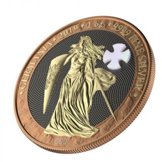 Germania 2019 5 Mark Germania Mother Of Pearl Cross 1oz Silver Coin №023