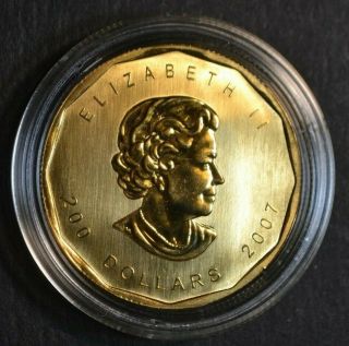 Canada Rcm 2007 1 Troy Oz.  9999 Fine Gold Maple Leaf $50 Coin (31.  1 Grams)