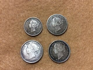 Canada 1888 5 Cents & 1858,  1896 & 1901 10 Cents