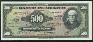 Mexico 500 Pesos 1971 Pick.  51n Au