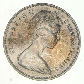 World Coin - 1966 Bahama Islands 1 Dollar - 18.  1g - World Silver Coin 971