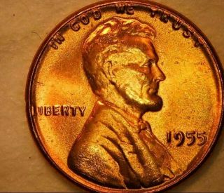 1955/5 Ddo Lincoln Cent Wheat Penny Cherry Red Bu Luster Out Of Fresh Obw Roll