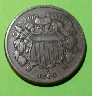 1864 Two Cent Piece Bcs U30