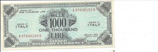 Italy Amc Series 1943a Pick M23a 1000 Lire A.  Unc