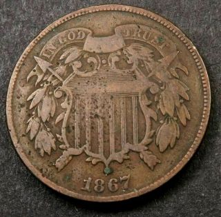 1867 Two Cent Piece (2 Cent) // Xf - Vf // (tc141)