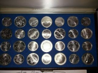 1976 Canada Olympic Coin Silver Set Montreal - 28 Coins W Case