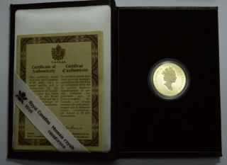 1993 Canada 1/4 Oz Proof Gold $100 Horseless Carriage Coin W/coa