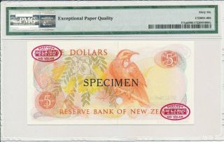 Reserve Bank of Zealand $5 ND (1981 - 92) Printer ' s design PMG 66EPQ 2