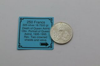 Belgium 250 Francs 1995 Silver B18 K6873