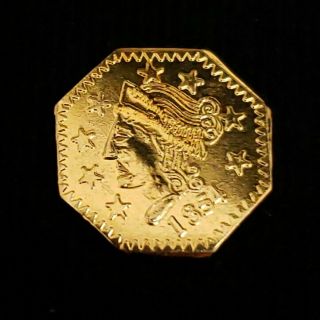 1854 California Gold Fractional 1/2 Dollar Commemorative Octagonal Coin Cfg5411