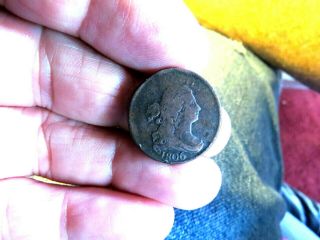 Scarce Early United States 1806 Copper Half Cent Coin