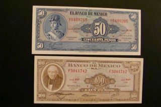 Mexico 50 - 100 Pesos 1972 Crisp Au/unc