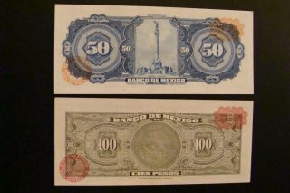 Mexico 50 - 100 Pesos 1972 Crisp AU/UNC 2