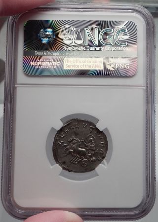 JULIA DOMNA 211 AD Luna Lucifera in Chariot.  Silver Roman Coin,  Certified NGC AU 4