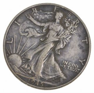 Xf,  1945 Walking Liberty 90 Silver Us Half Dollar - Coin 452