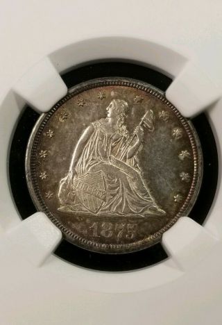 1875 - Cc 20c Carson City 20 Cents - Ngc Ms - 61