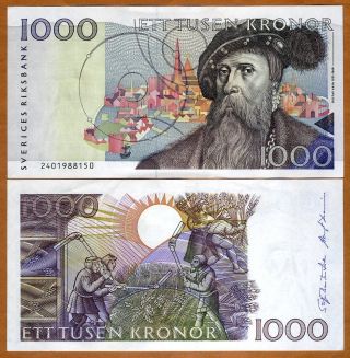 Sweden,  1000 Kronor,  1992,  P - 60,  Aunc
