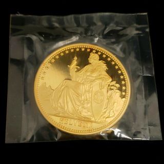 1986 Switzerland Helvetia 1 Oz 999.  9 Gold Swiss Bullion Coin 1swhs8611