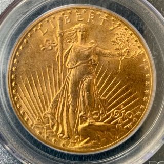 Authentic 1910 - S $20 Gold Saint Gaudens PCGS MS65 Gem San Francisco Double Eagle 4
