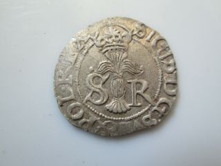 Sweden Medieval Silver Coin,  Sigismund 1/2 öre 1597 Stockholm